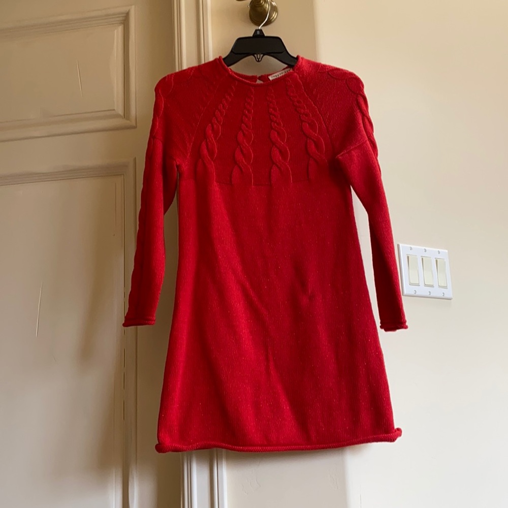 Girls red sweater dress